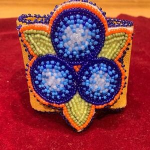 Beaded Blueberry Cuff Bracelet